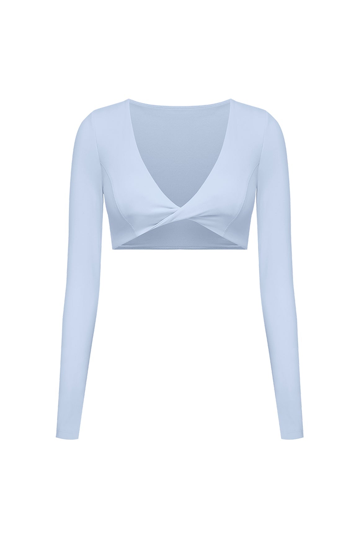 Twist-Front Long Sleeve Crop Top