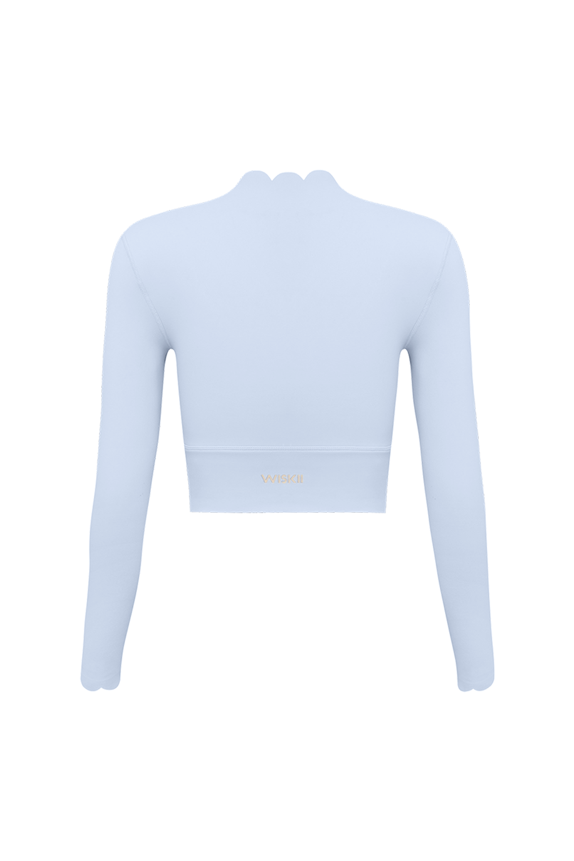 Scallop Cropped Long Sleeve Top