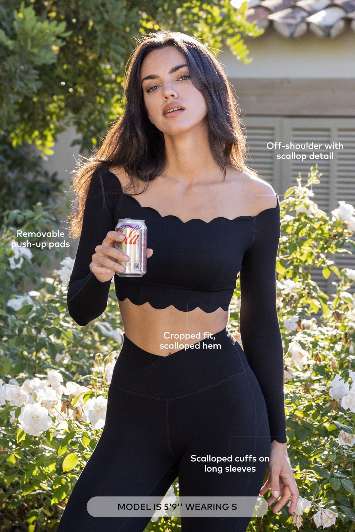 Off Shoulder Long Sleeve Crop Top