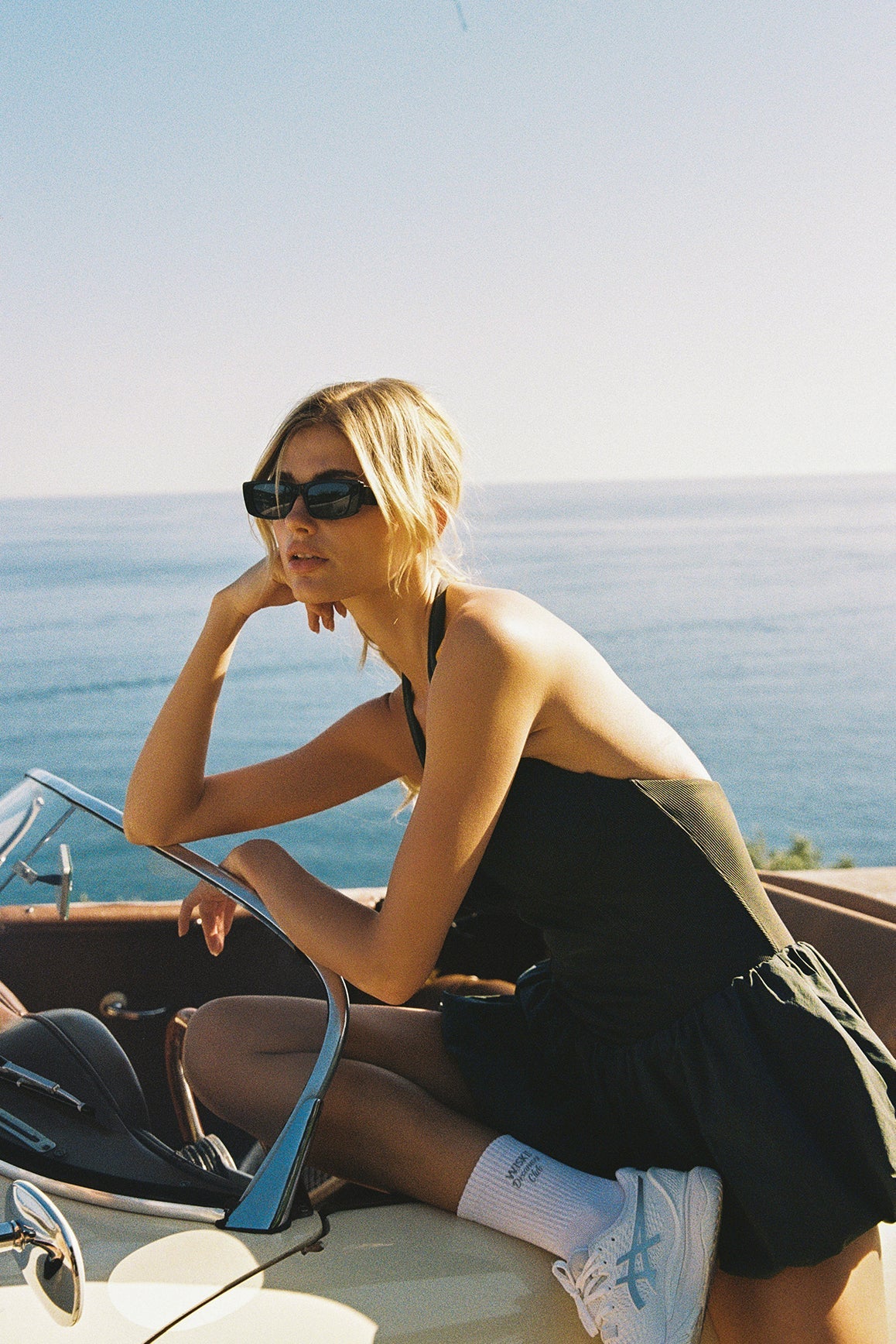 Riviera Floral Backless Halter Dress