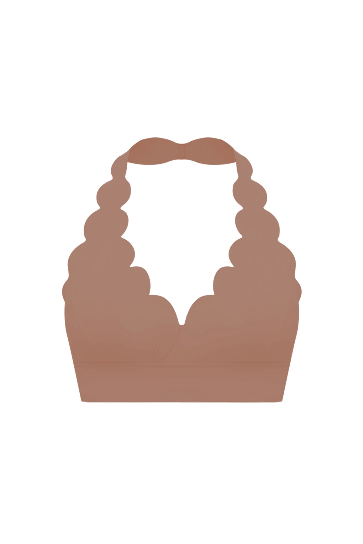 V-Cut Scallop Halter Bra