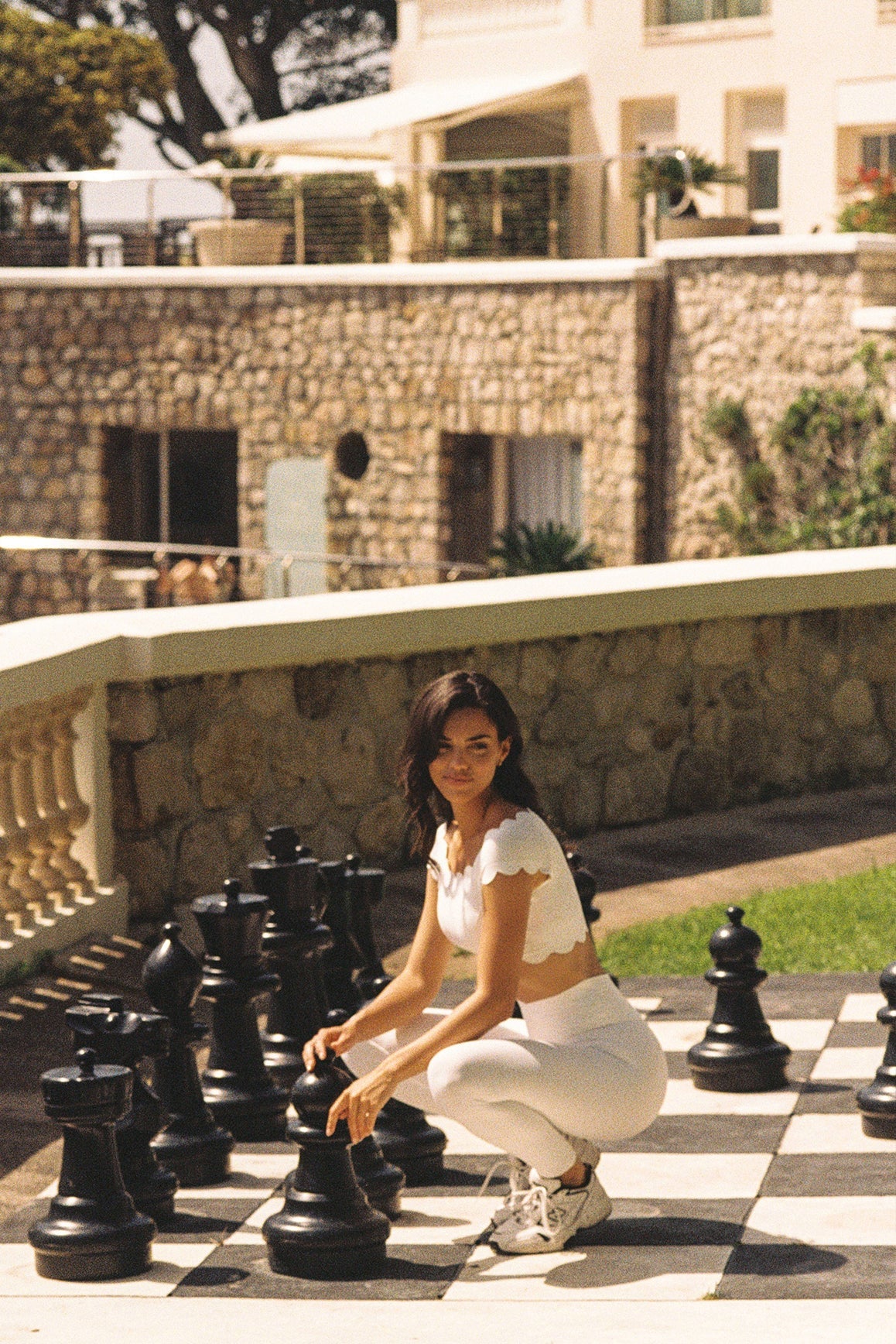 Riviera Scallop Off Shoulder Sports Bra