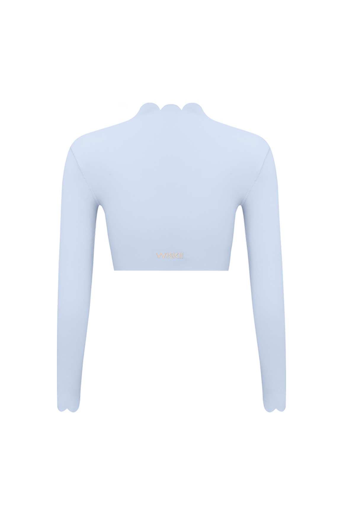 Scallop Cropped Long Sleeve Top
