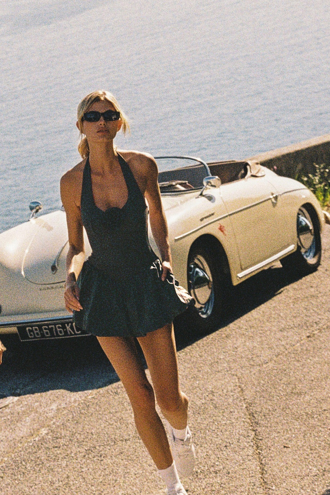 Riviera Floral Backless Halter Dress