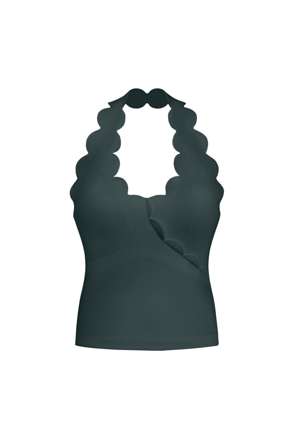 Riviera Scallop Halter Bra Tank
