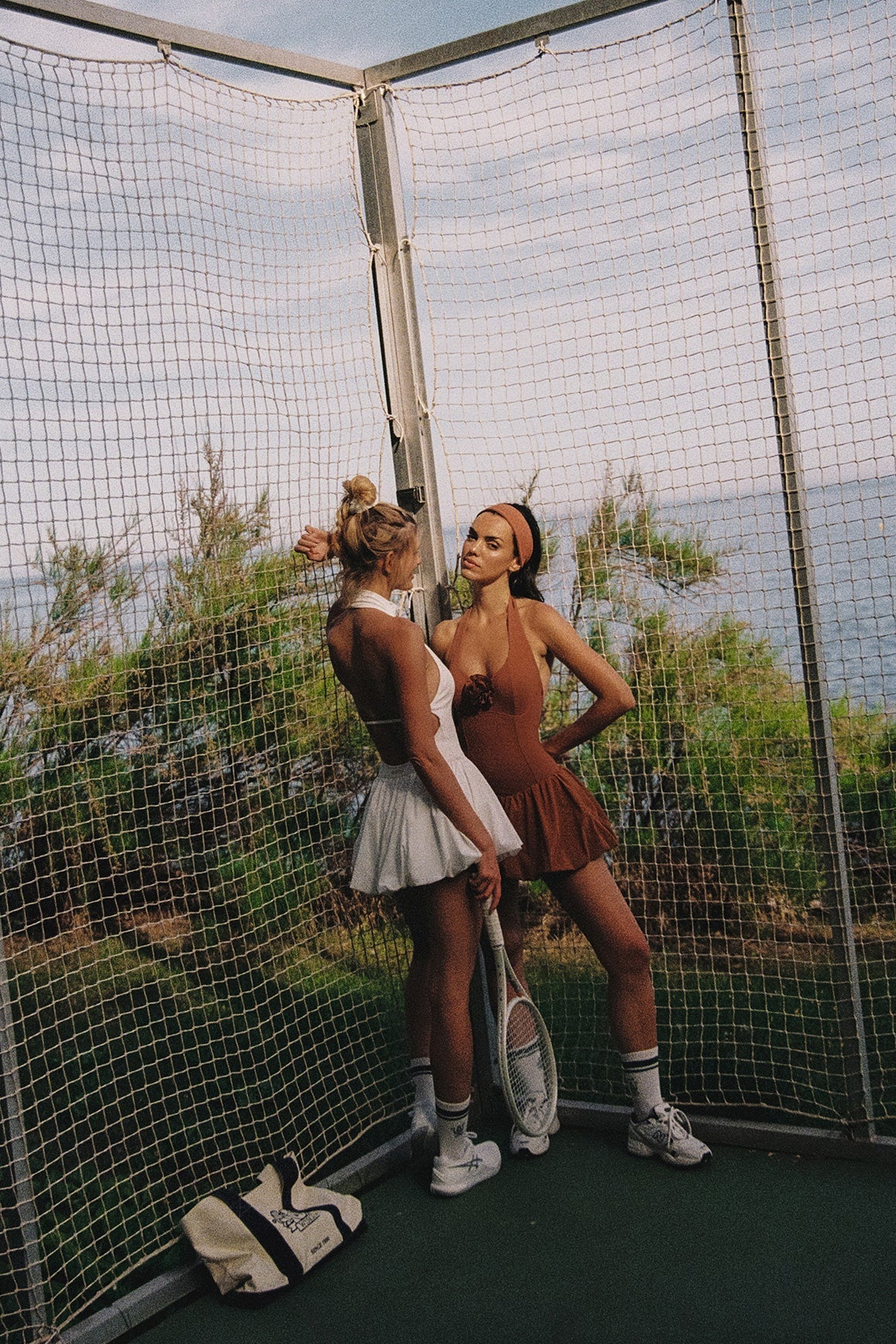 Riviera Floral Halter Mock Neck Dress