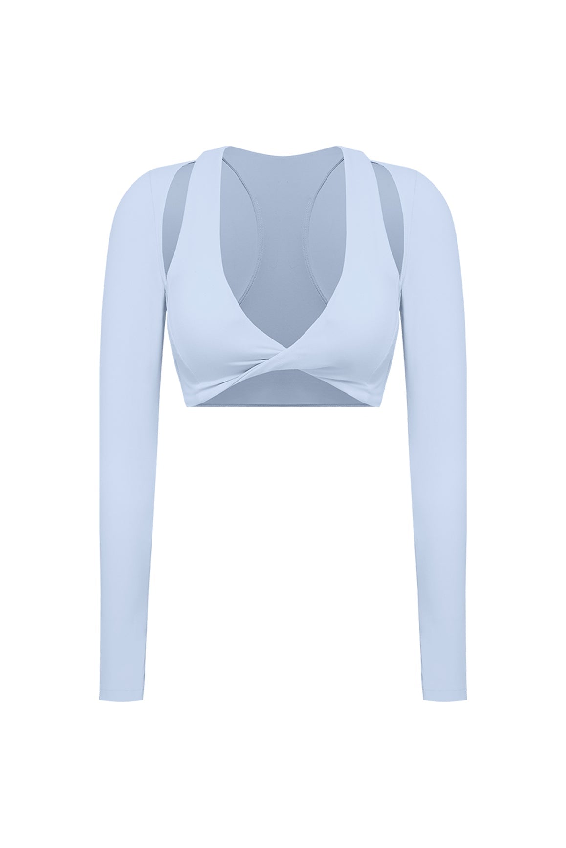 Twist-Front Shoulder Cut Crop Top